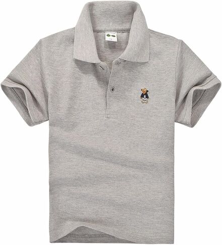 Boys School Uniform Polo Shirts Cute Cartoon Animals Embroidery T Shirt Short Sleeve 100th Day of School Shirts in Saudi Arabia
