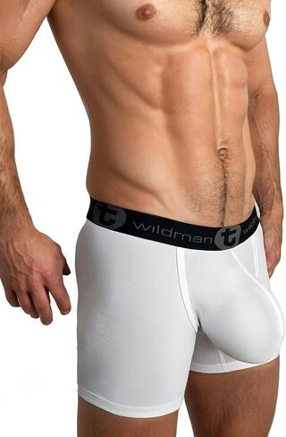 Wildmant Big Boy Pouch 5" Inseam Cotton Boxer Brief White in Kuwait