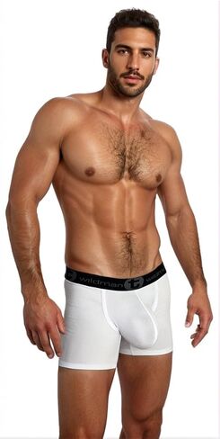 Wildmant Big Boy Pouch 5" Inseam Cotton Boxer Brief White in Kuwait