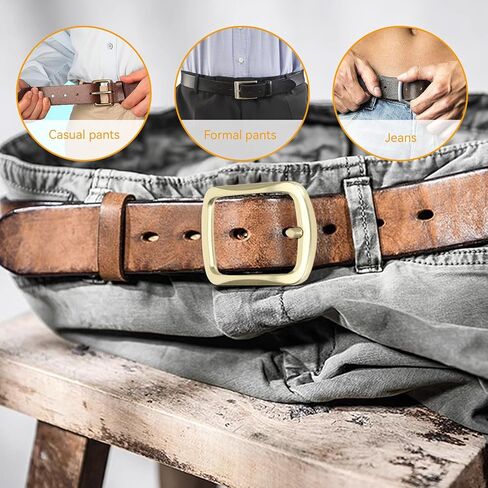 Metal Belt Buckle, 40mm Prong Square Belt Buckle Heavy Duty Men's Replacement Metal Buckle(#3) in Saudi Arabia