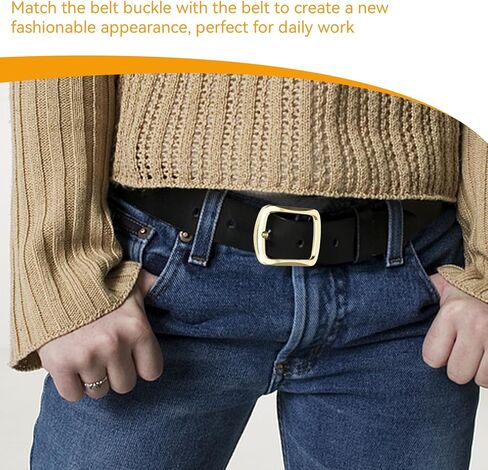 Metal Belt Buckle, 40mm Prong Square Belt Buckle Heavy Duty Men's Replacement Metal Buckle(#3) in Saudi Arabia