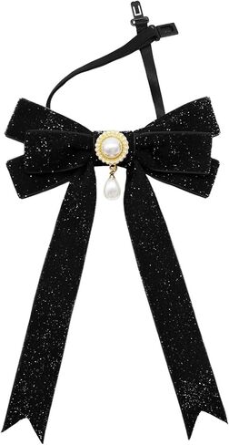 Glitter Bow Ties for Women Girls, Adjustable Pre-tied Womens Tie Chic Ladies Bowties for Party Prom School in Saudi Arabia