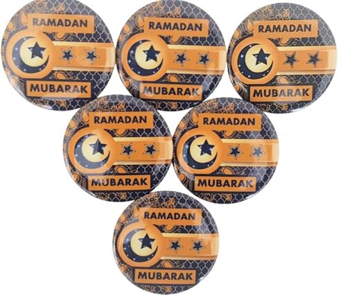 Happy Ramadan Button Pins Gold [Pack] Ramadan Mubarak Novelty رمضان مبارك Ramadan Decor Wholesale Islamic Gifts Arab Fanoos Muslim Lantern Holy Kabba Quran Allah Islamic Gifts 123 in Saudi Arabia