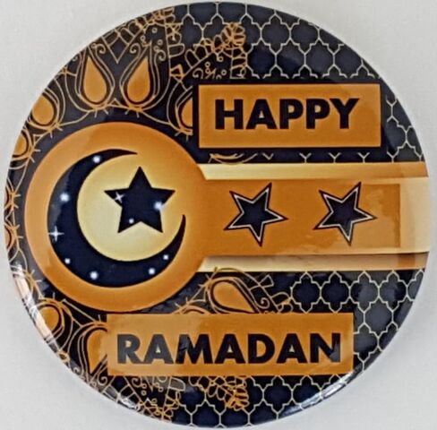 Happy Ramadan Button Pins Gold [Pack] Ramadan Mubarak Novelty رمضان مبارك Ramadan Decor Wholesale Islamic Gifts Arab Fanoos Muslim Lantern Holy Kabba Quran Allah Islamic Gifts 123 in Saudi Arabia