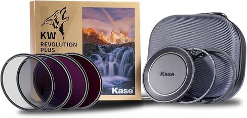 Kase 49mm Wolverine Revolution Plus Master Magnetic Filters Kit Includes CPL ND8 ND64 ND1000 Lens Cap & Filter Bag, Shockproof Tempered Optical Glass & Color Coded Rings in Saudi Arabia