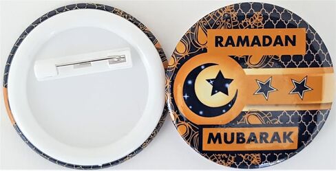 Happy Ramadan Button Pins Gold [Pack] Ramadan Mubarak Novelty رمضان مبارك Ramadan Decor Wholesale Islamic Gifts Arab Fanoos Muslim Lantern Holy Kabba Quran Allah Islamic Gifts 123 in Saudi Arabia