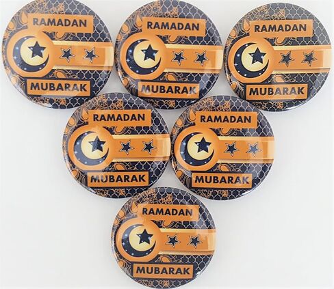 Happy Ramadan Button Pins Gold [Pack] Ramadan Mubarak Novelty رمضان مبارك Ramadan Decor Wholesale Islamic Gifts Arab Fanoos Muslim Lantern Holy Kabba Quran Allah Islamic Gifts 123 in Saudi Arabia
