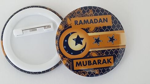 Happy Ramadan Button Pins Gold [Pack] Ramadan Mubarak Novelty رمضان مبارك Ramadan Decor Wholesale Islamic Gifts Arab Fanoos Muslim Lantern Holy Kabba Quran Allah Islamic Gifts 123 in Saudi Arabia