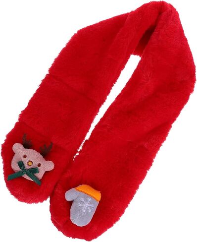 LIFKOME Christmas Plush Cross Scarf Winter Neck Warmer Red Soft Cartoon Scarf for Boys and Cold Weather in Saudi Arabia