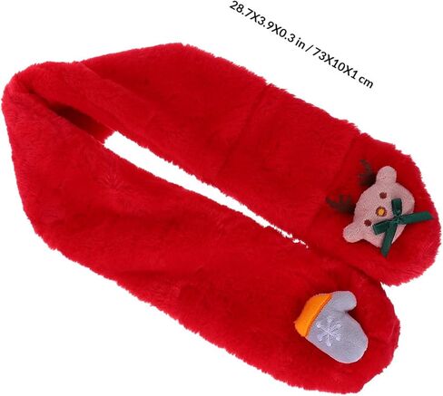 LIFKOME Christmas Plush Cross Scarf Winter Neck Warmer Red Soft Cartoon Scarf for Boys and Cold Weather in Saudi Arabia