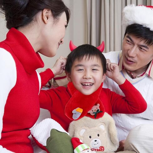 LIFKOME Christmas Plush Cross Scarf Winter Neck Warmer Red Soft Cartoon Scarf for Boys and Cold Weather in Saudi Arabia