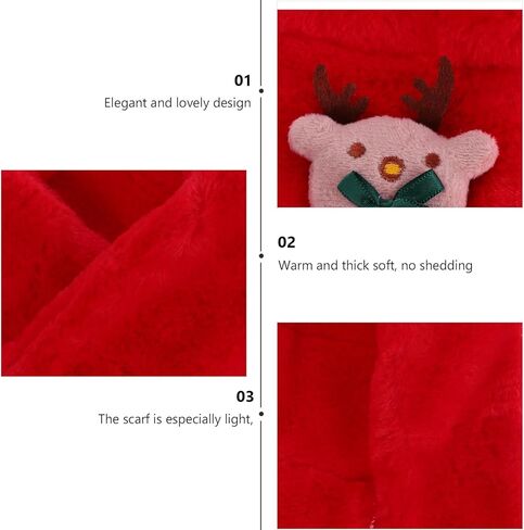 LIFKOME Christmas Plush Cross Scarf Winter Neck Warmer Red Soft Cartoon Scarf for Boys and Cold Weather in Saudi Arabia