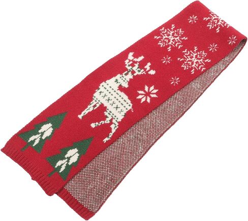 BESPORTBLE Christmas Knit Scarf Warm Winter Red Tree Pattern Woolen Scarf for Holiday Accessory in Saudi Arabia