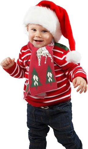 BESPORTBLE Christmas Knit Scarf Warm Winter Red Tree Pattern Woolen Scarf for Holiday Accessory in Saudi Arabia