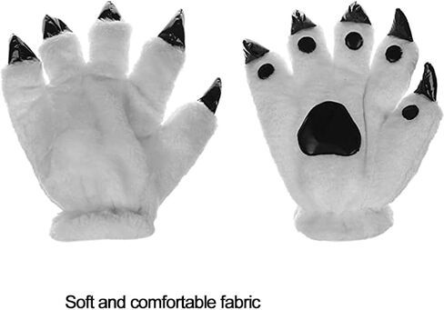 Luwint LED Finger Flashing Bear Paw Gloves Novelty Lights Up Glow Blink Show Prop Toy for Werewolf Cat Monster Costume (Large) in Saudi Arabia
