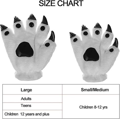 Luwint LED Finger Flashing Bear Paw Gloves Novelty Lights Up Glow Blink Show Prop Toy for Werewolf Cat Monster Costume (Large) in Saudi Arabia