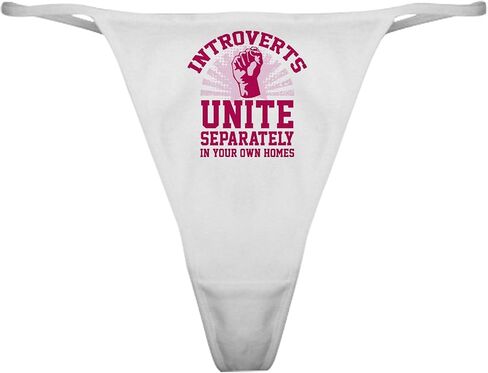 CafePress Introverts Unite ملابس داخلية ثونغ كلاسيكية، سراويل داخلية نسائية in Kuwait