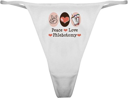 CafePress Peace Love Phlebotomy Classic Thong Underwear, Womens Panties in Saudi Arabia