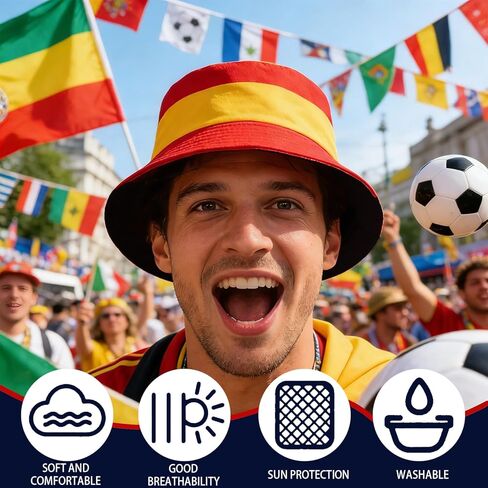 Bucket Hat with National Flag World Cup 2026 Hat World Cup Merchandise for Soccer Fans Gifts in Saudi Arabia