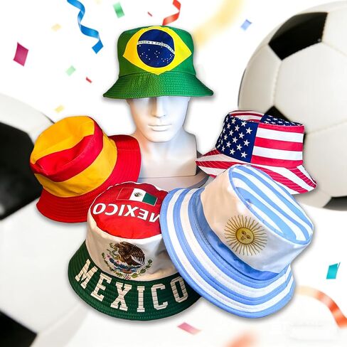 Bucket Hat with National Flag World Cup 2026 Hat World Cup Merchandise for Soccer Fans Gifts in Saudi Arabia