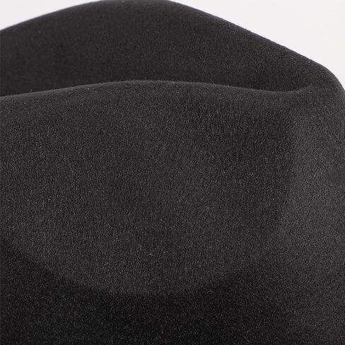 HOMSFOU Men’s Wide Brim Fedora Hat Black Felt Jazz Hat Vintage Style Performance Party Accessory in Saudi Arabia