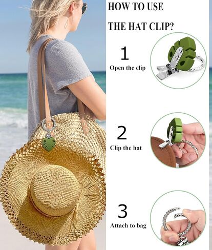 Hat Clip - Hat Holder for Travel on Bag - Silicone Hands Free Hat Clip for Purse Luggage - Protect Hat from Falling in Saudi Arabia