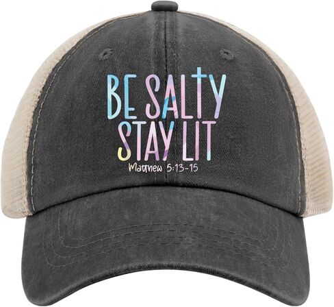 قبعات سائق الشاحنة Be Salty Stay Lits، قبعات الصالة الرياضية للنساء، قبعة خارجية سريعة الجفاف، قبعة الشمس in Kuwait