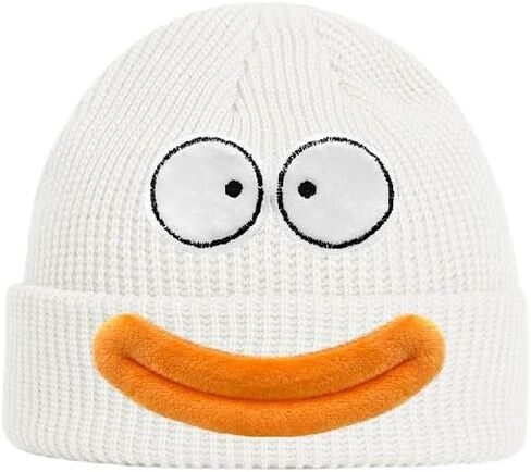 قبعة متماسكة مضحكة، قبعة شتوية متماسكة سخيفة، قبعة صغيرة مجنونة للبالغين والأطفال فستان الشتاء وقبعات الحفلات باللون الأبيض in Kuwait