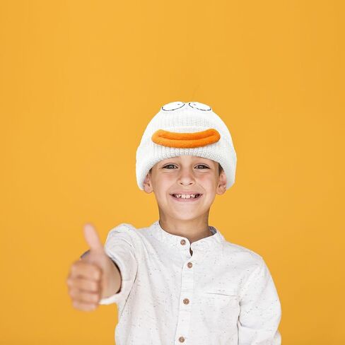 قبعة متماسكة مضحكة، قبعة شتوية متماسكة سخيفة، قبعة صغيرة مجنونة للبالغين والأطفال فستان الشتاء وقبعات الحفلات باللون الأبيض in Kuwait