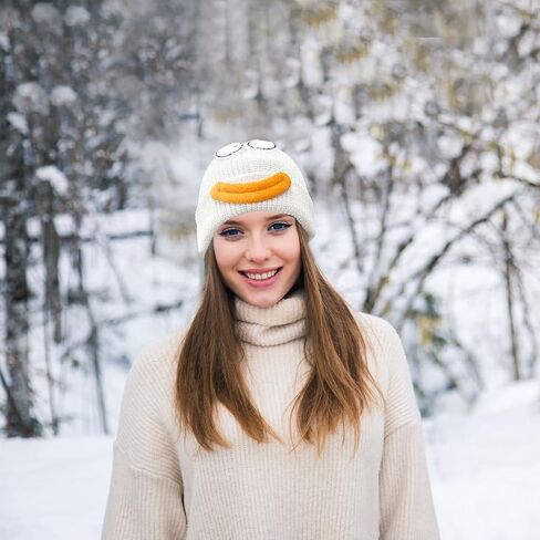 قبعة متماسكة مضحكة، قبعة شتوية متماسكة سخيفة، قبعة صغيرة مجنونة للبالغين والأطفال فستان الشتاء وقبعات الحفلات باللون الأبيض in Kuwait