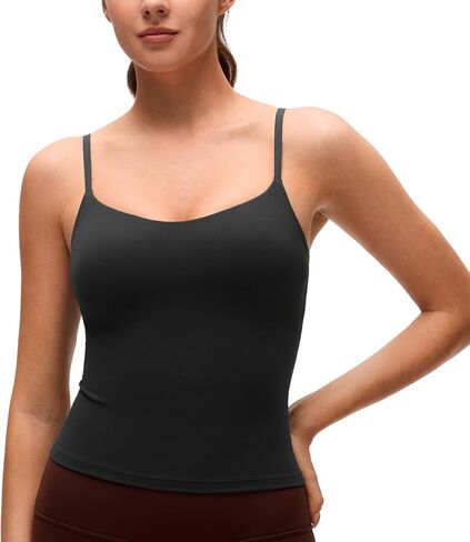 قميص بدون أكمام للنساء من CRZ YOGA Softness Mould Butterluxe - قميص قصير قابل للتعديل على شكل حرف U من الخلف مع حمالة صدر مدمجة على الرف in Kuwait