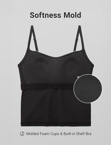 قميص بدون أكمام للنساء من CRZ YOGA Softness Mould Butterluxe - قميص قصير قابل للتعديل على شكل حرف U من الخلف مع حمالة صدر مدمجة على الرف in Kuwait