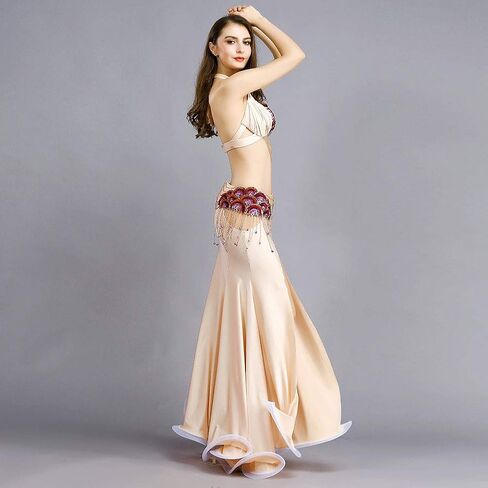 ROYAL SMEELA Belly Dance Costume for Women Belly Dancing Skirt Belly Dance Bra and Belt Set Bellydance Skirts Carnival Outfit Skin in Saudi Arabia