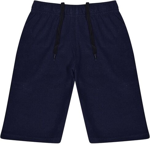 Boys Shorts 100% Cotton Casual Shorts Knee Length - Shorts S07 Navy 11-12 in Saudi Arabia