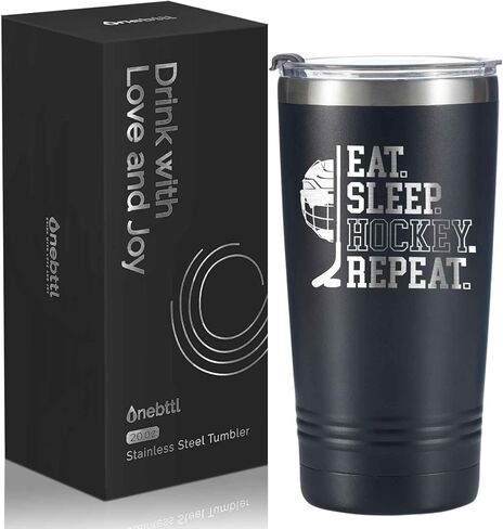 Onebttl Ice Hockey Player Gift for Boy & Men, Hockey Tumbler 20 oz with Lid & Straw, Gift for Hockey Lover Sports Travel Coffee Mug - Straight Outta The Penalty Box in Saudi Arabia