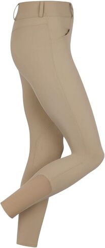 LeMieux Hunter Breeches - Mid Rise - Four Way Stretch - Suede Knee Patch - Equestrian Pants for Horseback Riding - Beige in Saudi Arabia