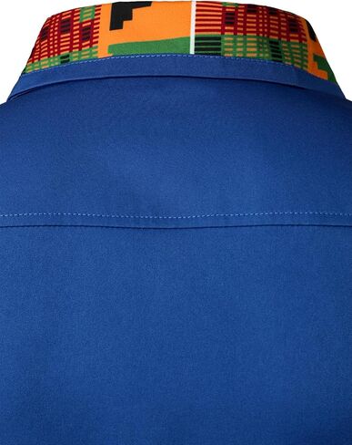 قميص رجالي من LucMatton مطبوع عليه Kente بأكمام قصيرة وأزرار سفلية، قمصان Dashiki برسومات أفريقية وقبلية in Kuwait