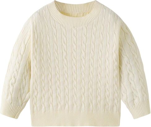 الفتيات متماسكة كابل البلوزات Crewneck كم طويل الربيع بلايز مريح بلوزة كاجوال قميص لينة لطيف سترة تريكو in Kuwait