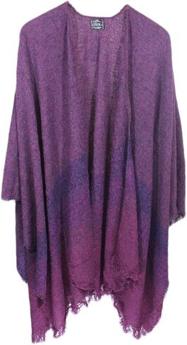 Ruana for Women Lambswool 54" x 72" Wild Berry Irish Made in Kuwait