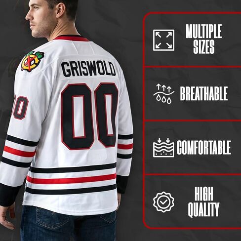 A&O Griswold #00 Movie Hockey Jersey – Stitched Letters and Numbers Authentic Fabs Apparel S-3XL in Saudi Arabia