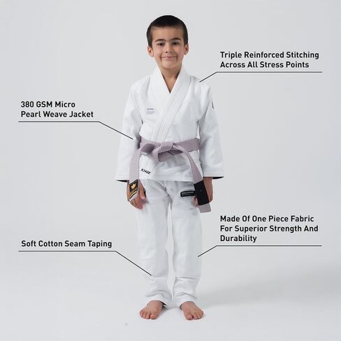 KINGZ Kore V2 Youth Jiu Jitsu Gi – IBJJF Legal Kids Brazilian Jiu Jitsu Kimono, Lightweight Jacket and Pants in Saudi Arabia