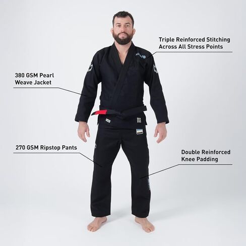 KINGZ Nano 3.0 رجالي Jiu Jitsu Gi - IBJJF 2024 قانوني، سترة منسوجة باللؤلؤ وبنطلون Ripstop بوزن 8 أونصة in Saudi Arabia