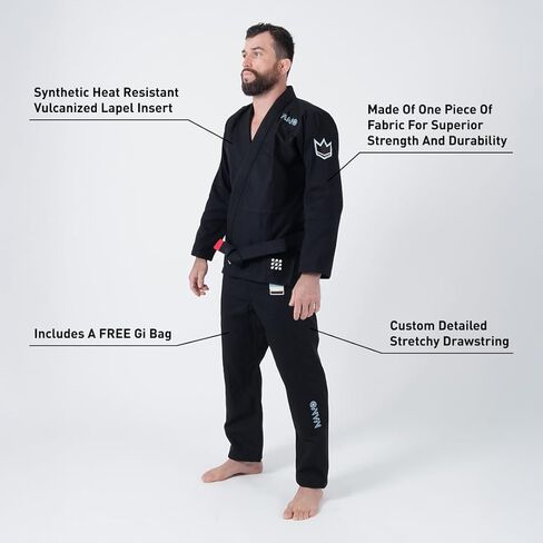 KINGZ Nano 3.0 رجالي Jiu Jitsu Gi - IBJJF 2024 قانوني، سترة منسوجة باللؤلؤ وبنطلون Ripstop بوزن 8 أونصة in Saudi Arabia