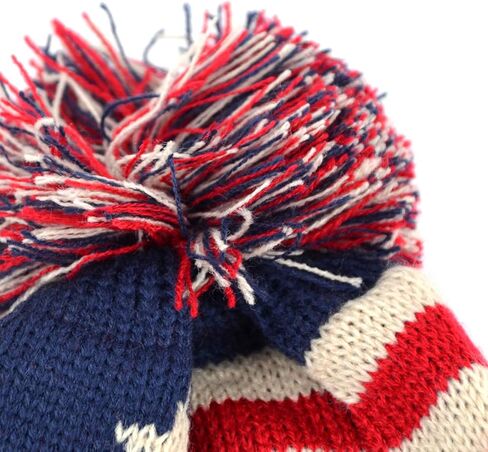 USA Winter Hat - Knit, Cuffed Beanie with Pom Pom, USA Flag Design, Warm Fun for Cold Days in Saudi Arabia