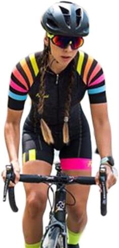 Triathlon Suit Women's Cycling Jersey Sets Jumpsuit Clothing Bike Skinsuit Short Sleeve Cycling Suit Sportwear (Color : 10, Size : Small) in Saudi Arabia