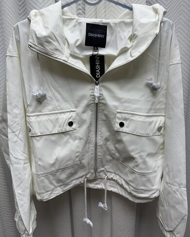 سترة فضفاضة بغطاء رأس للنساء من DIASHINY، معطف مطر بسحاب in Kuwait