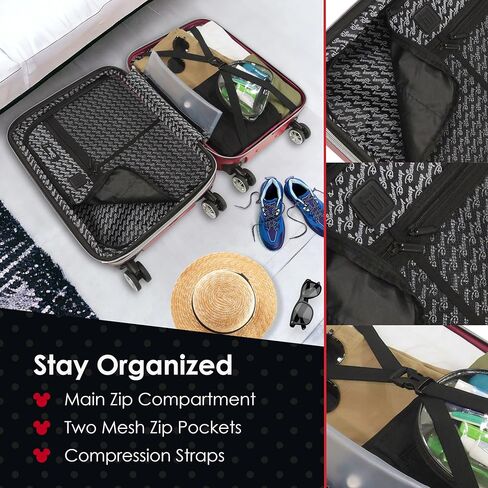 حقيبة سفر ديزني ميني ماوس باتشوورك من فول، مقاس 29 بوصة، حقيبة صلبة بعجلات، أحمر (FCFL0144-600) in Saudi Arabia