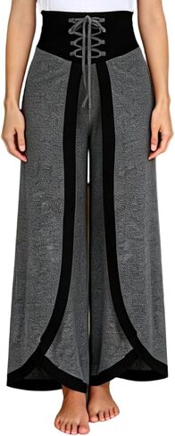 Women Wide Leg Pants Lace Up High Waisted Loose Tie Knot Trousers Pants Judo Taekwondo Aikido Kendo Martial Arts in Saudi Arabia