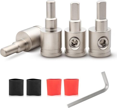 NuIth Amp Input Reducer 0 Gauge to 4 Gauge, 4PCS Car Audio Amplifier Wire Terminal Connectors Brass with Heat Shrink Tubing Allen Key for Amp Input, AWG Pin Power & Ground Connection in Saudi Arabia