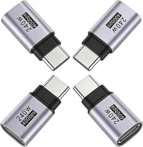 4PACK USB C Extender يدعم ما يصل إلى 40 جيجابت في الثانية من نقل البيانات وشحن سريع 240 واط ، و USBC إلى محول USBC ، امتداد USB C متوافق مع Thunderbolt 4/3 يدعم فيديو 4K@240Hz لأجهزة USB-C in Kuwait